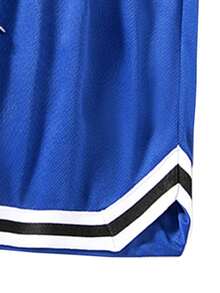 Plus Size Men's Summer Outdoor Sports Fitness Running Basketball Shorts - Blue - View 5