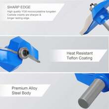 Broca Conopial Romana, Vástago Redondo de 1/2 Pulgada Sobre Panel Elevado Gabinete Riel de Puerta Ogee y Brocas para Enrutador de Estilo, para Trabajos Manuales o de Carpintería Azul - como en la imagen - Ver 3