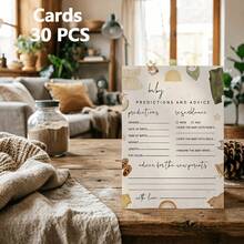 10/30 Pcs Bohemian Gender Reveal Party Supplies Kit With Prediction Cards & Advice Sheets - Suitable For Showers, Gender Reveal Parties, Decorations - Multicolor - View 9