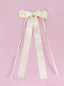 1pc Women's Smooth Satin Multi-Layer Long Ribbon Bow Hair Clip, Solid Color Versatile, Suitable For Daily Wear,Clips For Hair - Multicolor - View 15