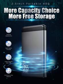 قرص صلب خارجي 2.5 بوصة - USB 3.0 بسرعة 5Gbps، خيارات السعة 500GB/1TB، هيكل معدني، توصيل وتشغيل - مناسب للنسخ الاحتياطي والأفلام والموسيقى والصور - مشاهدة 4