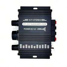 AK-170 New Mini 12V Car Power Amplifier, Universal For Motorcycle, Car, Computer, MP3, Desktop, Home And Vehicle Speakers - Black - View 6