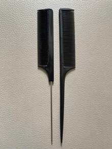 1/3/6 piezas Peine de acero inoxidable, adecuado para uso en el hogar y salón, kit de herramientas para peinado - Negro - Ver 11