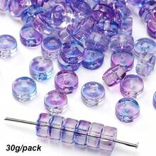 beadia 30-60g Perles d'espacement en verre transparent bicolore de 6mm, perles d'espacement de diverses couleurs pour la fabrication de bijoux DIY bracelets colliers boucles d'oreilles - perle - Voir 14