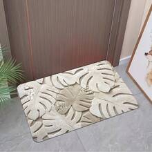1 Stück tropischer Stil geschnitztes Blattmuster Fußmatte, Badezimmer Bodenmatte, moderne Heimdekoration Teppich, Badewannenrandmatte, Badezimmer Matte, Badezimmer Teppich, Fußmatte, kleiner Teppich, Teppich, Bodenmatte, Heimdekoration, kleiner Teppich, Außenmatte, Heimdekoration, Teppich, Schlafzimmer Teppich, waschbarer Teppich - A - Übersicht 2