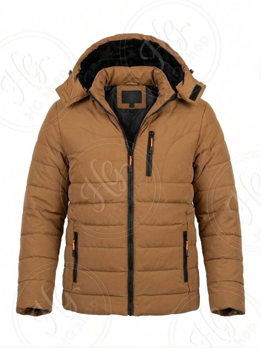 Thermal Jacket/Bobby Jacket, Padded And Lined, For Trekking, Snow, And Extreme Cold - Brown Plush - View 1