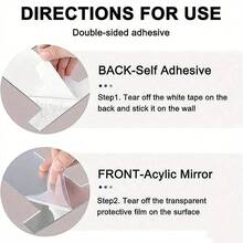 Flexible Self Adhesive Acrylic Mirror Wall Stickers 5Pcs Square Cuttable Non Glass Reflective Thickened Removable No Residue Easy Install Renter Friendly Personalized DIY Home Decor Wedding Table Bedroom Kitchen Dorm Graduation Housewarming - Silver - View 11
