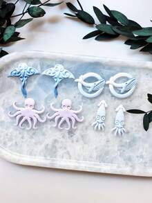 Octopus Squid Whale Flatfish Polymer Clay Cutter Set, Ocean Animals Clay Mold For DIY Earrings, Jewelry Making & Handmade Crafts - Marine Animals - View 4