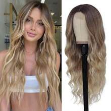 Long Ombre Blonde Wavy Wig For Women 26 Synthetic Heat Resistant Fiber Wig For Daily Party Use - Multicolor - View 1