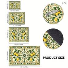 1pc Lemon Print Absorbent Drying Mat, Kitchen Decor Coffee Machine Mat, Laundry Room Accessory Handmade Coffee Pot Drip Tray, Kitchen Floor Mat, Table Mat, Kitchen Countertop Dish Drying Mat, Breakfast Mat, Heat Resistant Drip Tray With Non-Slip Backing, Diatomaceous Earth Drip Tray, Stain Hiding, Super Absorbent Kitchen Drip Tray, Easy To Clean Dish Rack Mat, Perfect For Kitchen, Dining Table, Coffee Shop, Bar, Holiday, Party, Home Decor, Holiday Gift - Multicolor - View 6