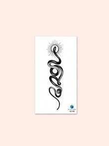 STARTTOOS Black Mysterious Long Snake Pattern Large Arm Tattoo Sticker, DIY Carnival Party Holiday Gift Sexy Thigh Chest Abdomen Back Body Skin Temporary Tattoo Sticker - Black - View 7