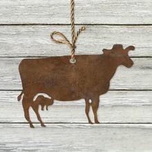 Rustic Cow And Calf Metal Wall Art, Rust Finish Farm Animal Silhouette Iron Wall Hanging, Vintage Farmhouse Indoor Outdoor Wall Decor For Barn Kitchen Patio Home Decoration - One Size Fits All - View 2