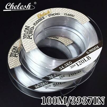 Chelesh 100m/3937in,50m/1968in, fir de pescuit monofilament din nailon de ultra-înaltă calitate și rezistență, alb transparent, diametre multiple disponibile 0.4mm-1.28mm, textură moale, rezistent la uzură și durabil, ușor și elastic, potrivit pentru leader de pescuit în apă dulce și apă sărată, rezistent la coroziune, absorbție scăzută de apă, capabil să se adapteze la diferite medii acvatice. Cadou de sărbători.