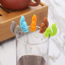Cute Colorful Snail & Squirrel Shaped Silicone Tea Bag Hooks, Cup Markers, Used For Party Cup Identification And Mug Rim Decoration - Multicolor - View 6