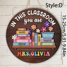 Personalized Wooden Sign, Customized 3D Teacher Name Sign - Personalized Teacher Door Sign And Classroom Decor Nameplate, Back To School And Teacher's Day Gift - C-wooden Ornament D - View 9