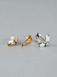 1 chiếc khuyên môi Snowflower G23 bằng titan nguyên chất 16G ren trong, đính đá CZ/Opal dáng marquise, khuyên tai helix, tragus, sụn, trang sức xỏ khuyên cơ thể - Như thể hiện trong hình ảnh - Xem 6