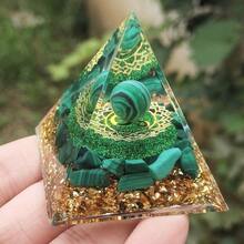 1pc Natural Stone Crystal Slice Evil Eye Sphere Orgone Energy Pyramid Devil Eye Resin Pyramid Home Decor Yoga Ornament - Multicolor - View 11