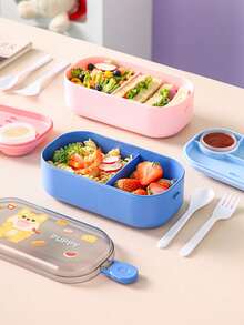 可愛卡通便當盒,食物儲存容器,日常家用食物保存盒,學生午餐盒套裝,青少年餐盒 - 彩色 - 查看 8
