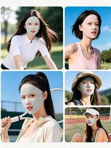 Women's Full Face Sun Protection Mask, Summer Sports Running Face Cover, Ice Silk UV Protection Thin Breathable Facekinni - Multicolor - View 3