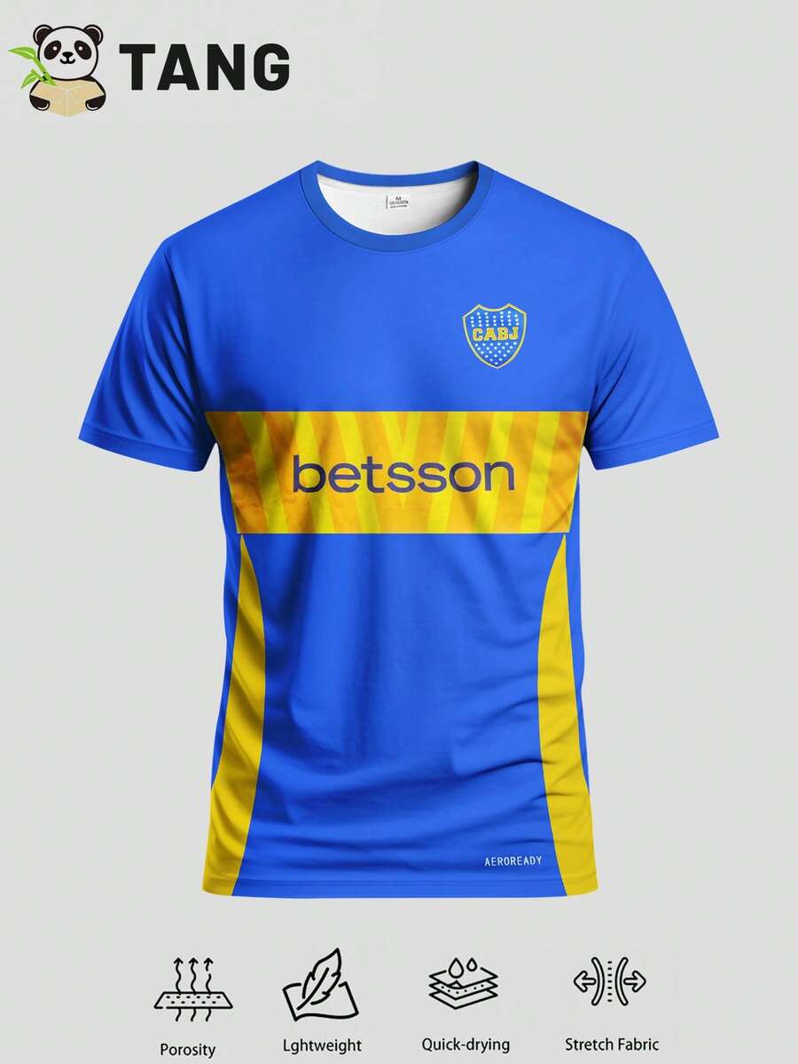 Men's Football T-Shirt, Lightweight & Soft, Suitable For Match, Training, Casual Wear, Gift, World Cup