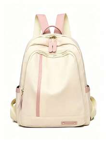 Large Capacity Women's Waterproof Backpack, Korean Style Multi-Pocket Casual Daily Backpack, Lightweight Scratch-Resistant Nylon College Backpack, Multifunctional Office Work And Weekend Travel Mom Backpack - Multicolor - View 10