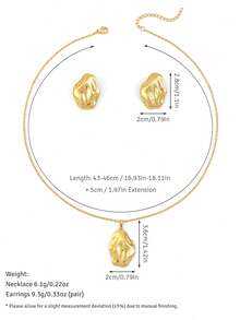 Luxury Daily Wear Gold-Tone Stainless Steel Earring & Necklace Set, Shell & Heart Multi- Hypoallergenic Jewelry, Ideal Holiday Gift For Women - Multicolor - View 13
