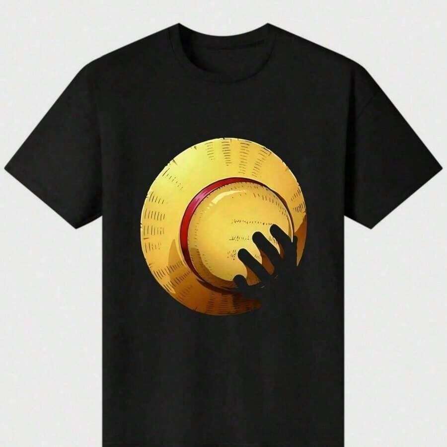 2026One Piece T Hemd Modedesign Anime-Druck Baumwoll-Vintage-Hemd mit Rundhalsausschnitt und kurzen Ärmeln für Herren T Hemd 100%Reine Baumwolle,Männer,Hemd - Schwarz - Übersicht 1