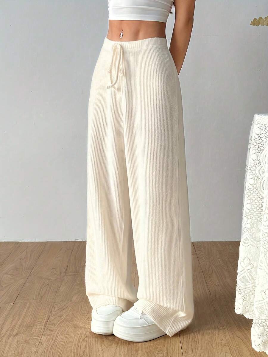 Pantalones deportivos mujer: corte , sueltos, color sólido, estilo con costillas.Ideales para correr, salidas o casa.Todas las estaciones, lavables a máquina. - Albaricoque - Ver 1