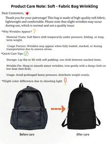 Ransel Kustom, Musim Kembali ke Sekolah, Resleting Nilon, Warna Polos Kasual, Dapat Dicetak Huruf Nama, Perlengkapan Hadiah Natal, Musim Kembali ke Sekolah 2026 - MultiWarna - View 6