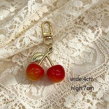 1pc High-End Orange-Red Cherry Crystal Pendant, Couple Keychain Pendant, Shiny Cherry Pendant With Clip Keychain, Charming Pendant, Car Pendant, Shiny Metal Accessory, Wallet And Bag Pendant, Ideal Gift For Girlfriend, Mother, Valentine's Day, Party, School, Exquisite Gift - Multicolor - View 8