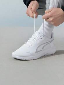 Puma 全天运动休闲运动鞋，透气网眼面料男女款跑步运动鞋，适合户外旅行，款式 386269-02 - 彪馬白-淺灰 - 查看 3