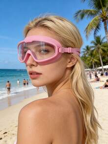 Gafas de natación de marco grande para adultos - Anti-empañamiento, protección UV, impermeables, gafas de natación unisex de ángulo amplio de 180°, adecuadas para piscina y aguas abiertas - verde menta - Ver 7
