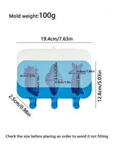 1set Space Shape Silicone Popsicle Mold, Durable Reusable With Lid For Summer Frozen Dessert, Rainbow Meteor 3-Cavity Design, DIY Craft Home Decor Handmade Gift, Valentine's Day Mother's Day Christmas - Green - View 14