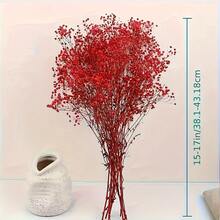 Ramo de Gipsófila Realista de 30/60g, Tallos de Flores Artificiales de Tacto Suave, Decoración de Centro de Mesa para Bodas, Jarrón para el Hogar, Decoración de Mesa para Fiestas, Uso Interior/Exterior, Decoración de Otoño Halloween Acción de Gracias Navidad - Rojo - Ver 6