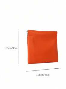 Bolsa de almacenamiento mini con cierre automático y boca ajustada para auriculares, cables de datos, cargadores, bancos de energía, llaves, bolsa de transporte portátil - Naranja - Ver 6