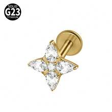 1 chiếc khuyên môi Snowflower G23 bằng titan nguyên chất 16G ren trong, đính đá CZ/Opal dáng marquise, khuyên tai helix, tragus, sụn, trang sức xỏ khuyên cơ thể - Như thể hiện trong hình ảnh - Xem 31