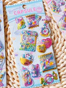 Bubble Shiny Stickers Mini Japanese New Cartoon 3D Embossed Stickers Scrapbook DIY Decoration Diary Stationery Study Cute Stickers - Multicolor - View 16