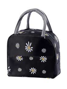 Bolsa Térmica Reutilizável e Portátil com Estampa de Margarida, Revestimento de Folha de Alumínio, Adequada para Escola e Atividades ao Ar Livre - Multicolorido - Visão 15