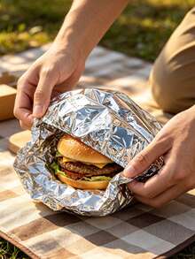 10/20/30/50pcs Reusable Aluminum Foil Food Covers, Bowl Plate Tabletop Food Warmers, Keep Warm Fresh Dust-Proof, Leftover Storage Sealed Lids, Kitchenfatkun Food Preservation Supplies, Suitable For Refrigerator And Microwave - Multicolor - View 3
