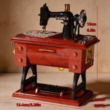 1pc European Vintage Classical Foot Pedal Sewing Machine Table Mechanical Wind-Up Music Box Home Decor Mother's Day Birthday Christmas Gift - 1PC - View 4