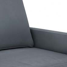 vidaXL Sofagarnitur 3-TLG., Sessel Couch mit Kissen Fußhocker, Sofa Wohnzimmersofa mit Armlehnen, Couchgarnitur Designsofa Sitzmöbel Polstermöbel, Dunkelgrau Samt - Dunkelgrau - Übersicht 4