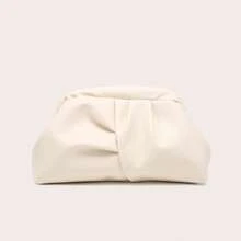 Women's PU Fabric Pleated Clutch Bag, Pleats Like Light Clouds, Minimalist And Fashionable, Large Capacity, Suitable For Outings, Shopping And Beach Vacations. - Apricot - View 6