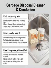 Garbage Disposal Cleaner Tablets, Household Kitchen Sink Garbage Cleaning Stain Removal Convenient Cleaning Tablets - Particles - View 9