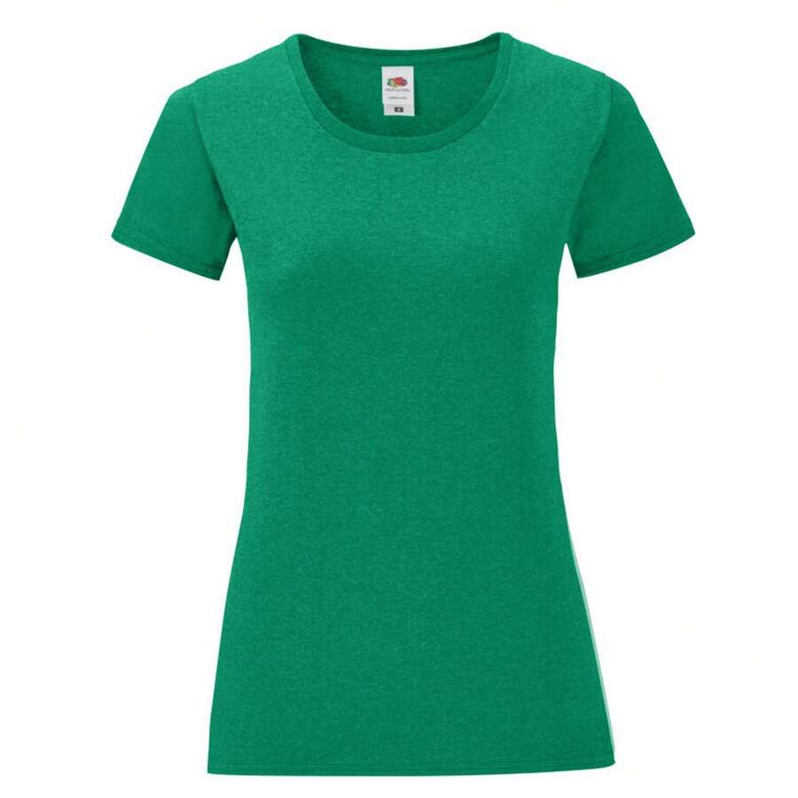Fruit Of The Loom Womens/Ladies Iconic 150 T-Shirt - 希瑟.格林 - 查看 1