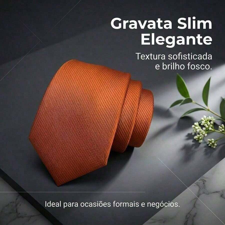 A Matte Twill Tie, A Versatile Tie Suitable For Work, Interviews, And Weddings. - 亮橙色 - 查看 1