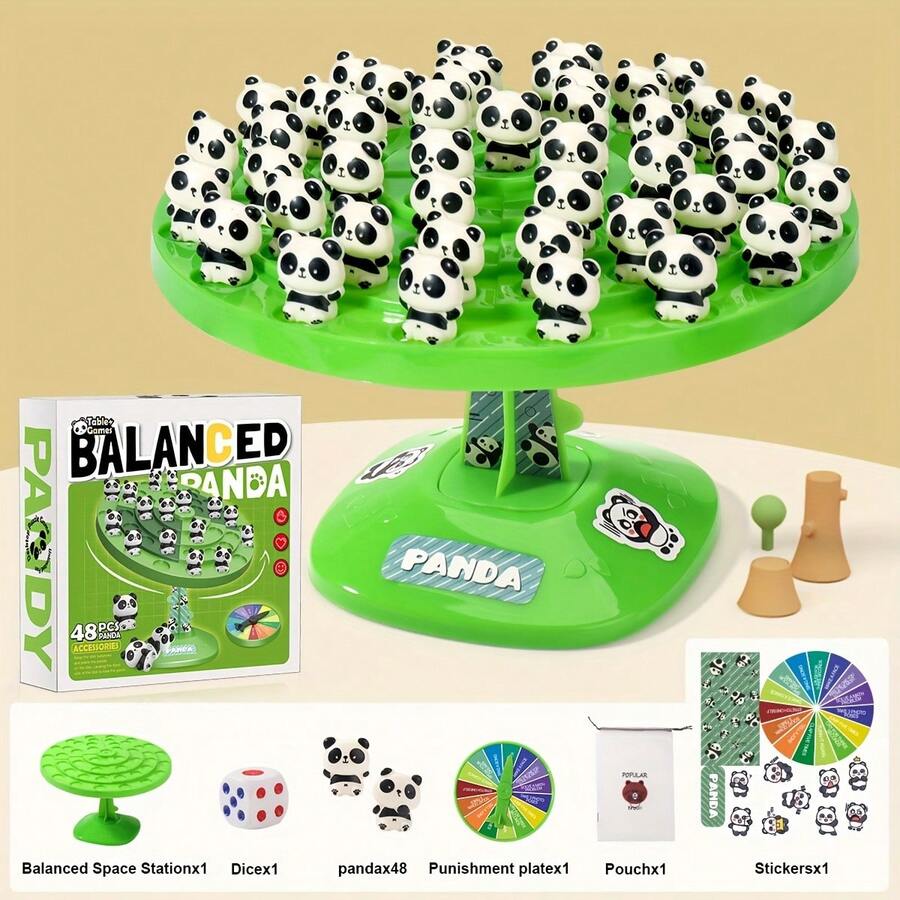 Panda Balance Game Toy For Two Players, A Family Interactive Tabletop Puzzle Game, Perfect For Birthdays, Gifts, Christmas, And Halloween