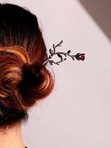 1pc Women's New Chinese Style Gothic Metal Rose Hair Stick - Multicolor - View 3