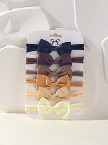 6pcs Multicolor Bow Hair Ties, Versatile For Ponytails, Suitable For Back To School And Daily Use - Mixed color - View 10