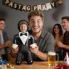 1pc Personalized Groom Inflatable Blow-Up Doll, Customize Your Face, Humorous Bachelorette Party, Bride Gift, Inflatable Man, Wedding Favor, Special Occasion - Multicolor - View 4