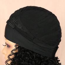 Afro Curly Hair Wig With Hair Tie, Women's Breathable Wig Design, LINDEZA+WIG CAP 1B#/Black - 1B - 查看 7